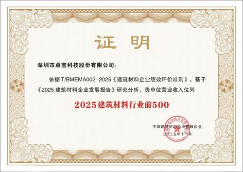 Latest company news aboutJoaboa Tech получает двойное признание: «Топ-500 предприятий строительных материалов 2025 года» и «Предприятие пятизвездочного роста»!